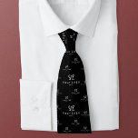 Cravate Noir 2 faces Logo Entreprise Marque Employé<br><div class="desc">Cravate personnalisable avec design motif moderne. Répétez votre logo principal dans les trois téléchargements OU le logo principal dans la première et d'autres versions dans les deuxième et troisième.</div>