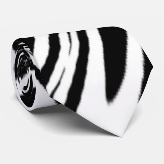 Cravate Noir abstrait et blanc (Roulé)