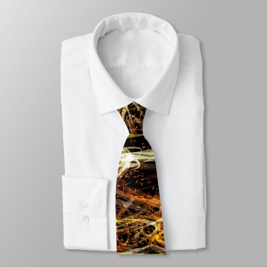 Cravate noir Abstrait Gold Light (Attaché)