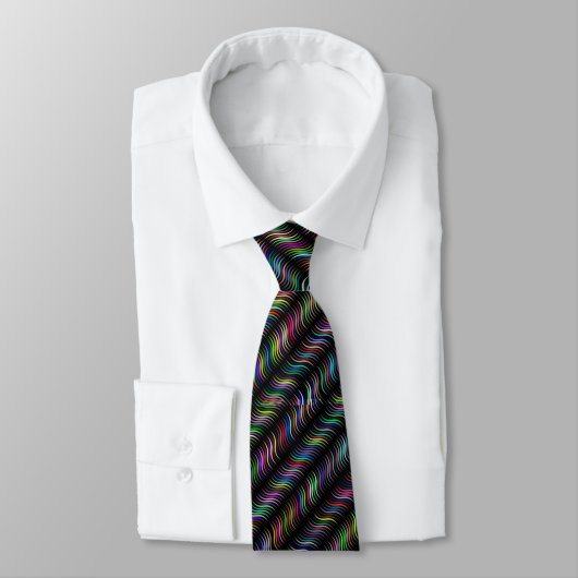 CRAVATE NOIR AVEC DES STRIPES MULTI-COULEUR (Attaché)