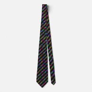CRAVATE NOIR AVEC DES STRIPES MULTI-COULEUR