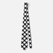 Cravate Noir avec Pois blancs Retro (Devant)