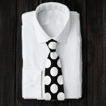 Cravate Noir avec Pois blancs Retro<br><div class="desc">C'est une belle cravate personnalisée qui ferait ressortir n'importe quelle tenue.</div>