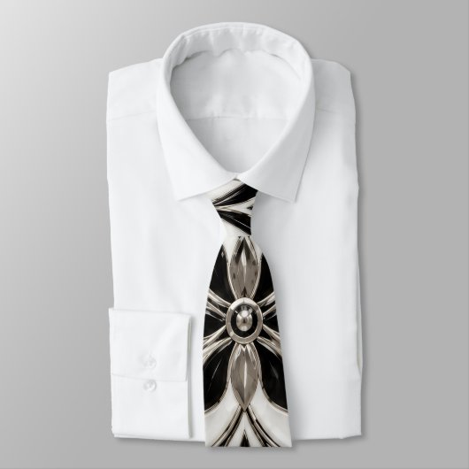 Cravate noir / blanc (Attaché)