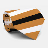 Cravate Noir, Blanc, Bronze Grandes Motifs modernes (Roulé)