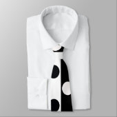 Cravate Noir Blanc demi-couleur fractionné en Pois Inverse (Attaché)