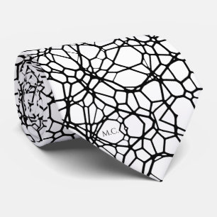 Cravate Noir Blanc Jouer Quirky Monogramme géométrique