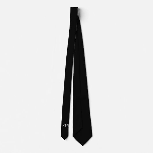 Cravate Noir Blanc Monogramme Initiales Mariage Salle form (Dos)