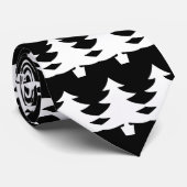 Cravate noir blanc Motif de Noël (Roulé)