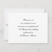 Cravate noir blanc perles Fiançailles Faire-part (Dos)