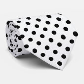 Cravate Noir Blanc Pois (Roulé)