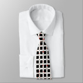 Cravate Noir blanc rouge Abstrait Motif chic (Attaché)