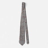 Cravate Noir blanc rouge Abstrait Motif chic (Devant)