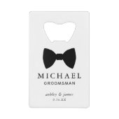 Cravate noir Bow Groomsman Mariage personnalisé (Devant)