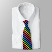 Cravate Noir Checkered d'arc-en-ciel (Attaché)