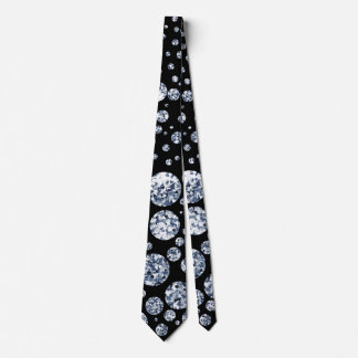 Cravate Noir cristal argenté