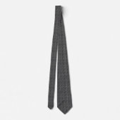 Cravate Noir de charbon Art Déco géométrique en soie jacqu (Dos)