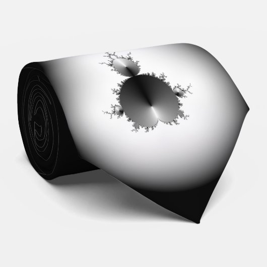 Cravate Noir de Mandelbrot que j'attache (Roulé)