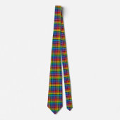 Cravate Noir de plaid d'arc-en-ciel (Devant)