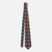 Cravate Noir de plaid d'arc-en-ciel (Dos)