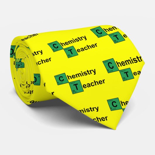 Cravate Noir de professeur de chimie (Roulé)