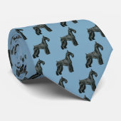 Cravate noir de Schnauzer - bleu-clair (Roulé)