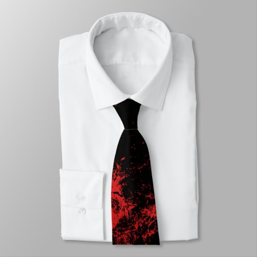 Cravate Noir éclaboussé par rouge (Attaché)