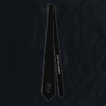 Cravate Noir Élégant Monogramme gothique Nom Moyen Age Typ<br><div class="desc">Monogramme gothique noir Nom cravate typo médiéval avec vos initiales personnalisées dans le script de calligraphie gothique médiéval antique et nom personnalisé, célébration, noms de couple mariage ou tout texte personnalisé dans une police sans serif sophistiquée. Couleurs élégantes noir et blanc entièrement personnalisables dans n'importe quelle couleur. Très classe et...</div>