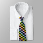 Cravate Noir en pastel Checkered d'arc-en-ciel (Attaché)