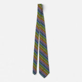 Cravate Noir en pastel Checkered d'arc-en-ciel (Dos)