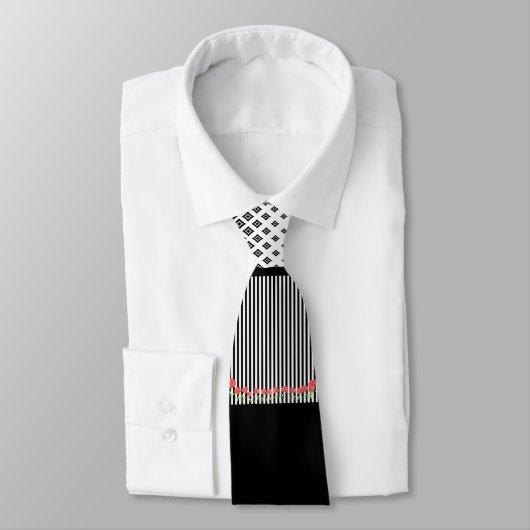cravate noir et blanc (Attaché)