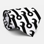 Cravate noir et blanc à motif de clé (Roulé)