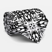 Cravate Noir Et Blanc Abstrait Fuzzy Bottlebrush Art (Roulé)