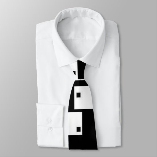 Cravate noir et blanc classique (Attaché)