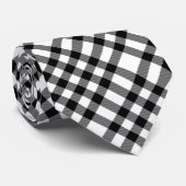 Cravate Noir et blanc coché (Roulé)