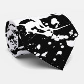 Cravate Noir et blanc détendu Peinture (Roulé)