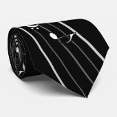 Cravate Noir et blanc gris Notes musicales Note (Roulé)