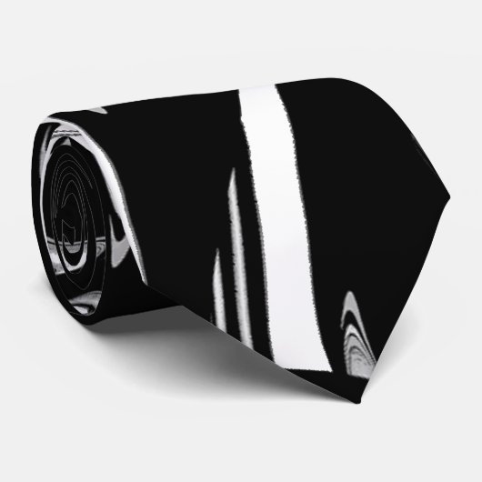 Cravate Noir et blanc moderne (Roulé)