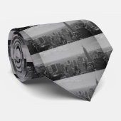 Cravate Noir et blanc New York City (Roulé)