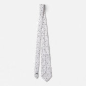 Cravate Noir et blanc Note musicale Musicien Monogramme (Dos)