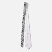 Cravate Noir et blanc Retro Ornate Paisley Motif 2 (Dos)