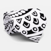 Cravate Noir Et Blanc Scratch Et Dot Art (Roulé)