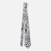 Cravate Noir Et Blanc Scratch Et Dot Art (Dos)
