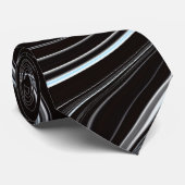 Cravate Noir et blanc Wavy Abstraction (Roulé)