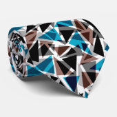 Cravate Noir et Bleu, Polygone, Abstrait, Géométrique (Roulé)