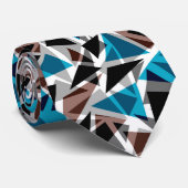 Cravate Noir et Bleu, Polygone, Abstrait, Géométrique (Roulé)