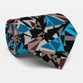 Cravate Noir et Bleu, Polygone, Abstrait, Nec géométrique (Roulé)