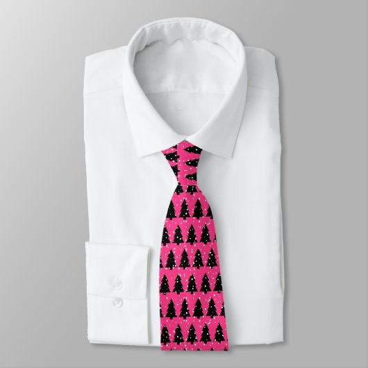 Cravate Noir et Fuchsia (Attaché)