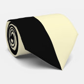 Cravate Noir et jaune clair couleur divisée (Roulé)