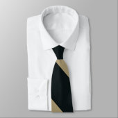 Cravate Noir et large rayure d'université d'or (Attaché)